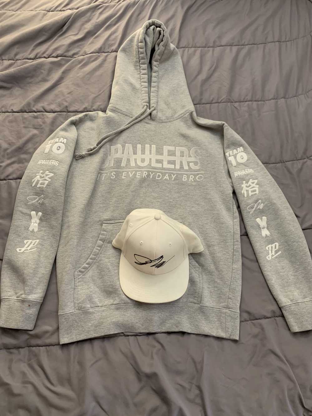 Custom Sweatshirt Jake Paul Team 10 Hoodie And Hat   Gem