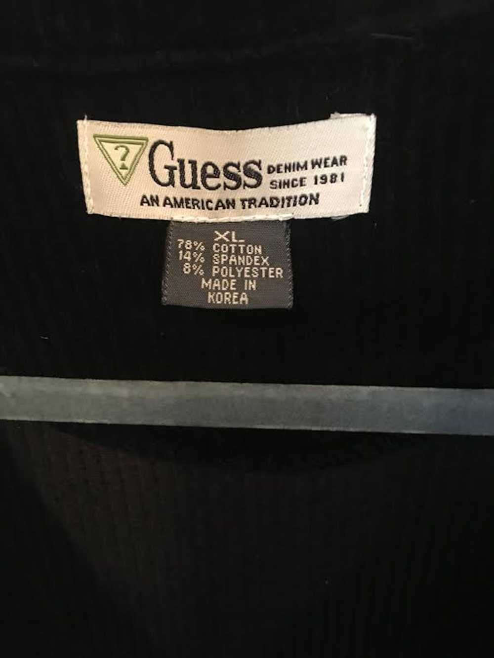 Guess Vintage Guess Ribbed Velour 1/4-Zip Jacket - image 4