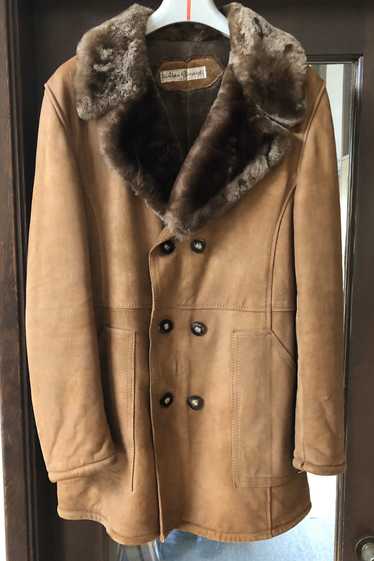 Vintage Suede Coat Rich Faux Shearling Medium or L