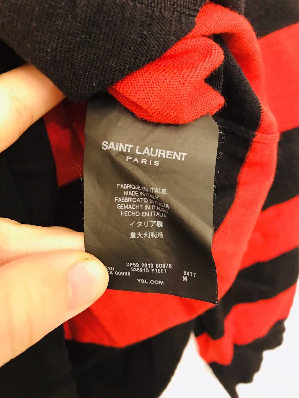 Saint Laurent Paris FW13 Striped Black and Red Kn… - image 5