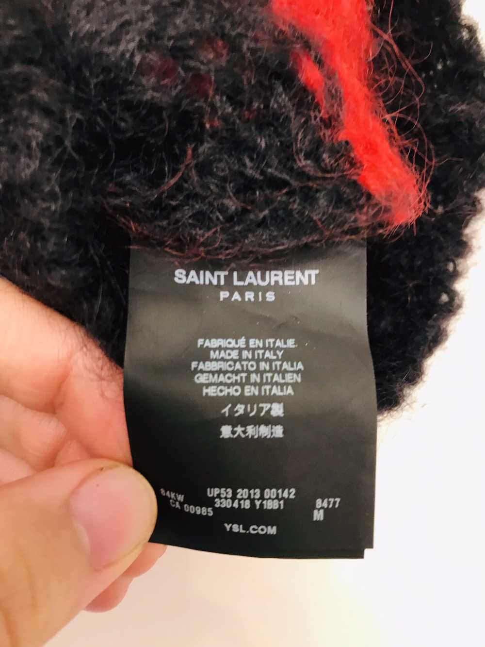 Saint Laurent Paris FW13 Mohair Black Red Beanie - image 3