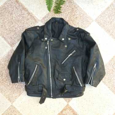 Genuine Leather × Leather Jacket Vintage 80's "Ec… - image 1