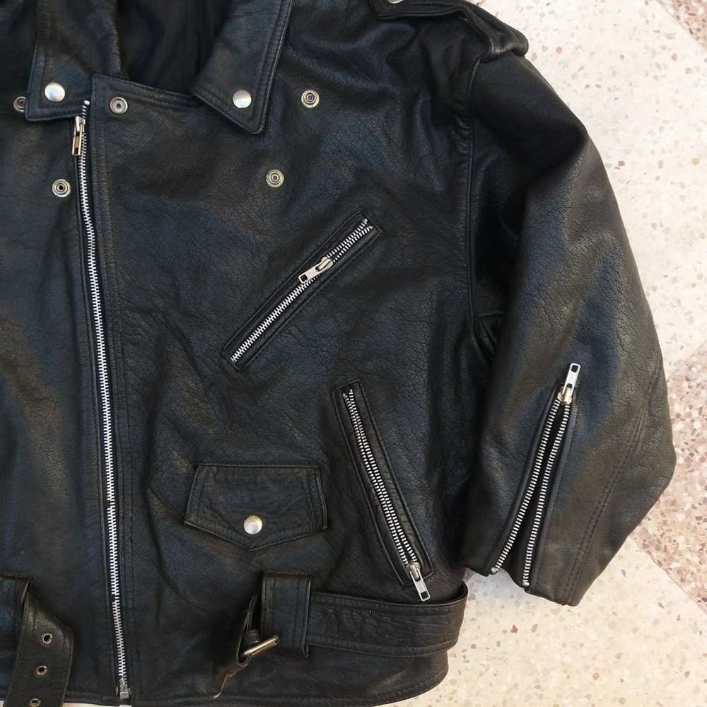 Genuine Leather × Leather Jacket Vintage 80's "Ec… - image 2