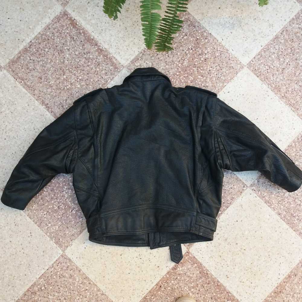 Genuine Leather × Leather Jacket Vintage 80's "Ec… - image 3
