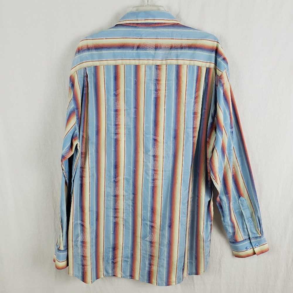 Bugatchi Bugatchi Uomo Dress Shirt Blue Stripe Wa… - image 2