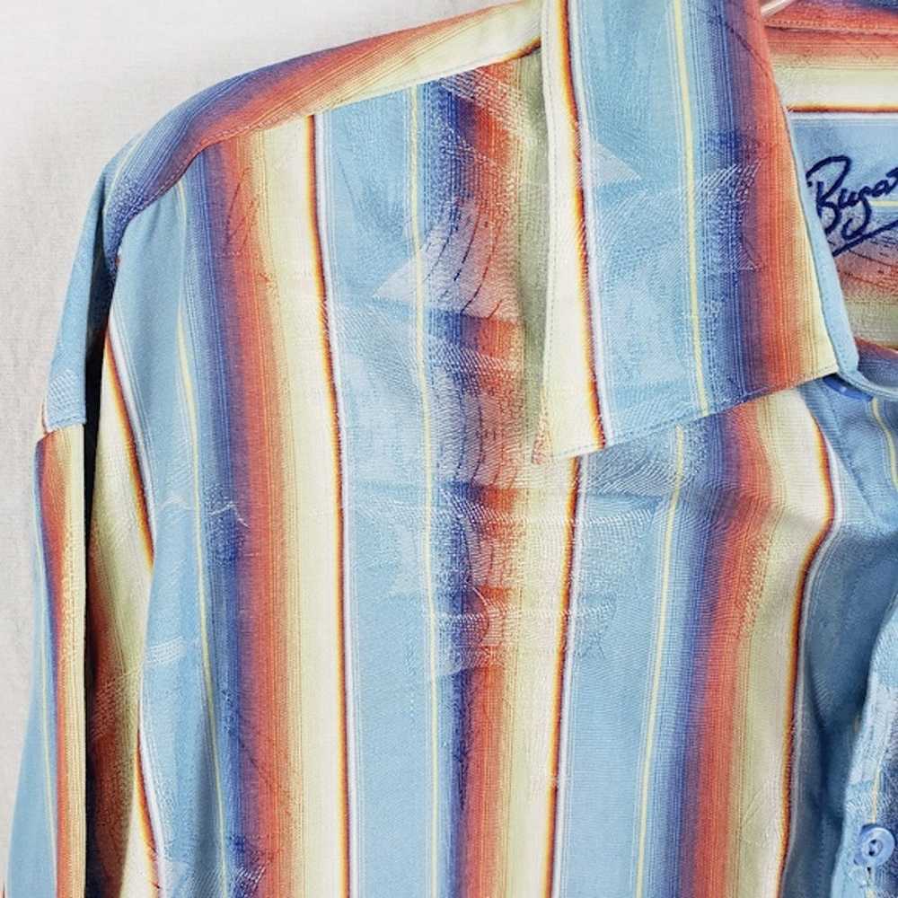Bugatchi Bugatchi Uomo Dress Shirt Blue Stripe Wa… - image 4