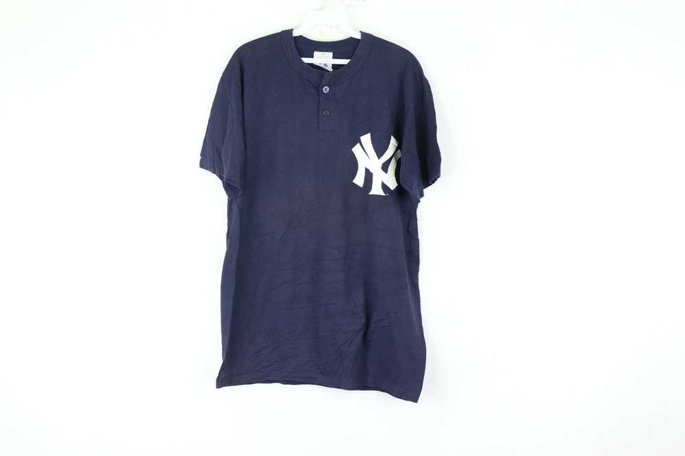 New York Yankees Polo Shirt Adult Medium Blue Baseball Majestic Mens MLB