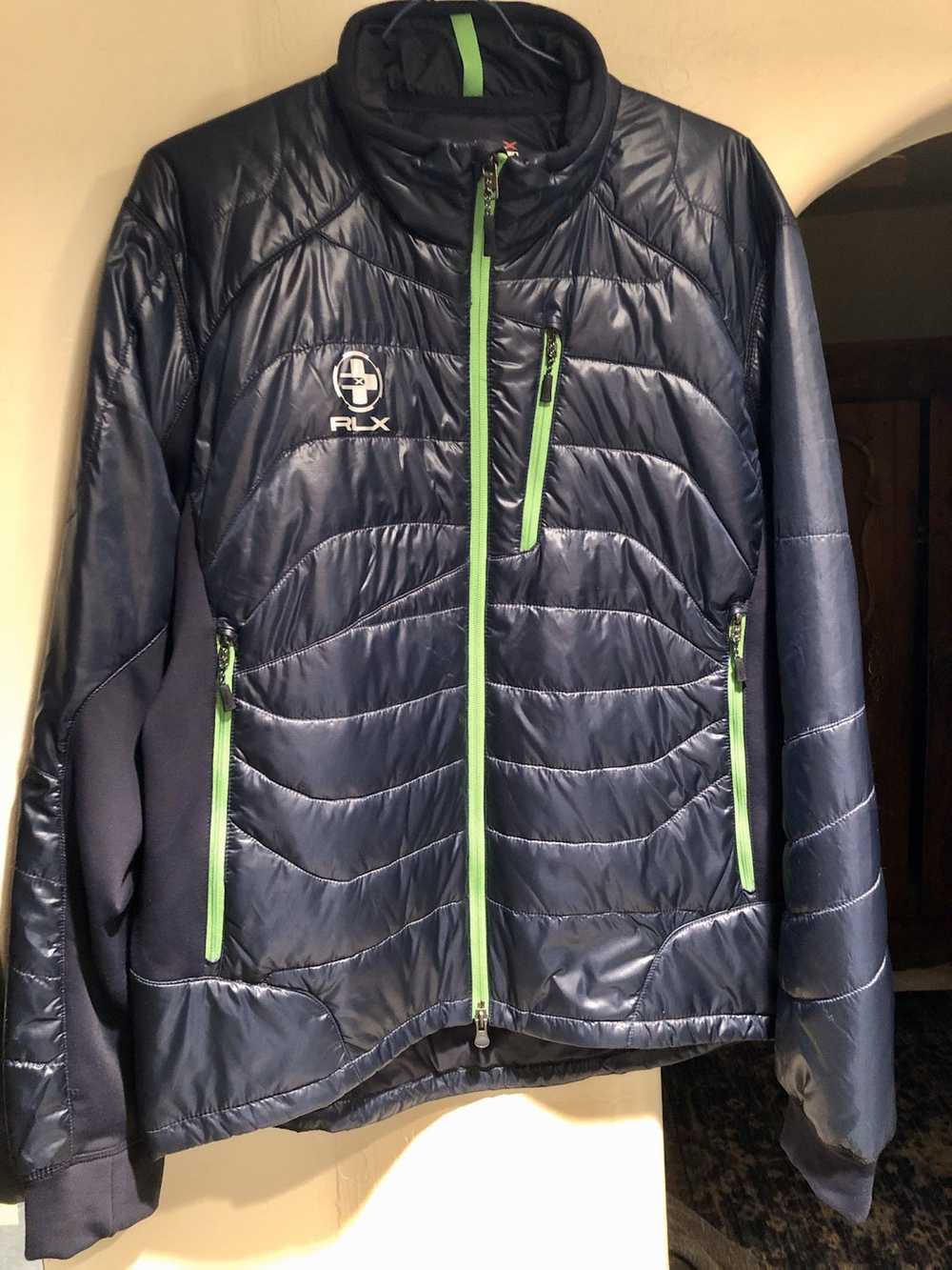 Polo Ralph Lauren Navy jacket with bright lime gr… - image 1