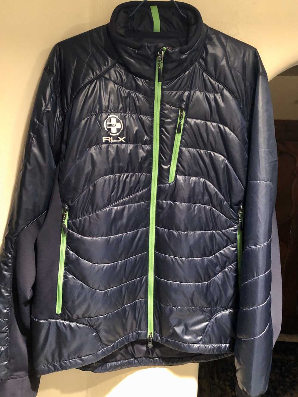 Polo Ralph Lauren Navy jacket with bright lime gr… - image 2