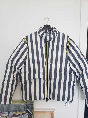 Sunnei Striped puffer jacket with detatchable slee