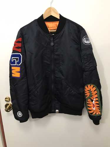 Bape ABATHING APE MA1 SHARK TEETH BOMBER JACKET M