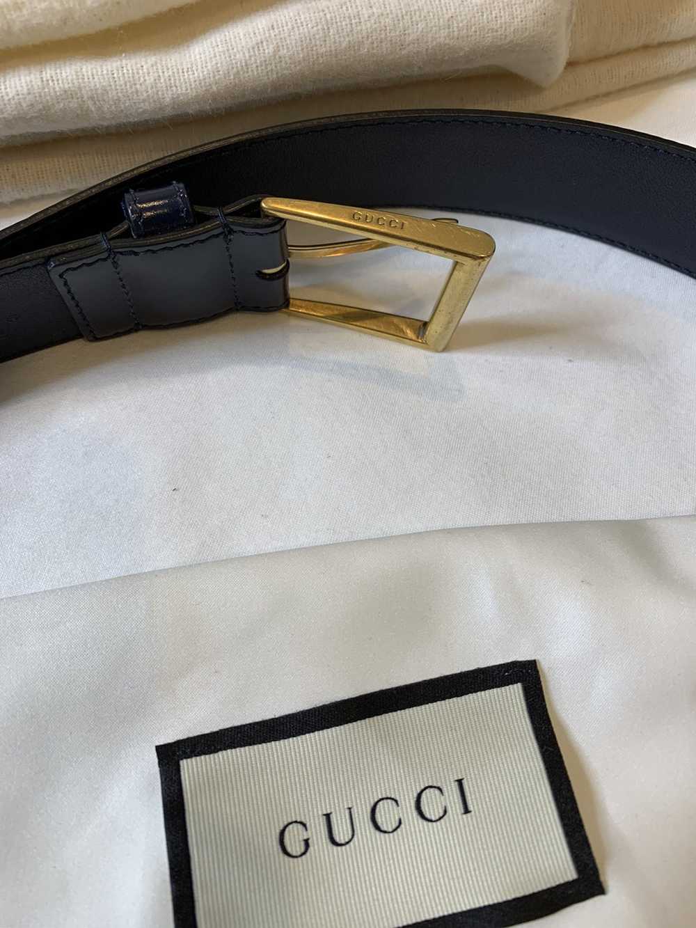 Gucci Gucci Leather Belt Gold Buckle - image 5