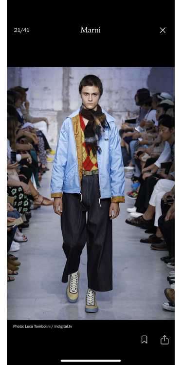 Marni SS18 Light blue rain jacket with hood