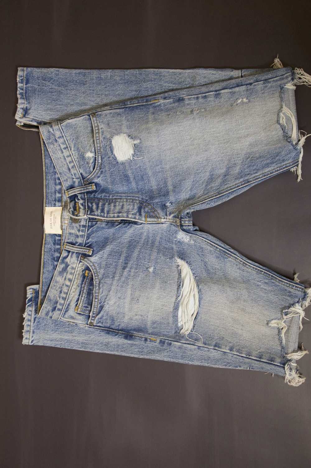 Fear of God 4th collection indigo distressed jeans - image 1