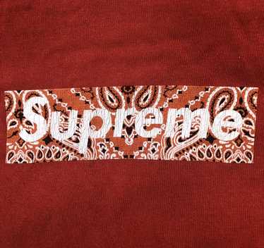 Rare 2001 Supreme Red Paisley Bandana Box Logo Tee Shirt SIZE XL