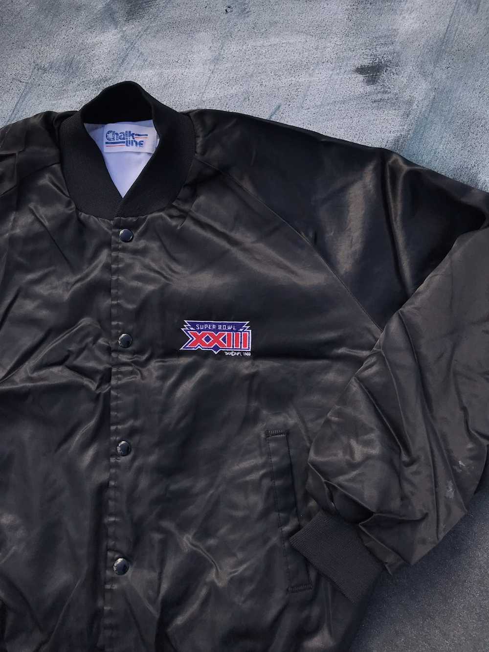 Vintage Super Bowl XXIV Chalkline Satin Bomber Jacket 80's 