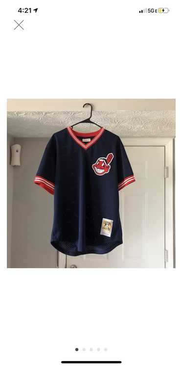 Mitchell & Ness Indians baseball jersey Mitchell … - image 1