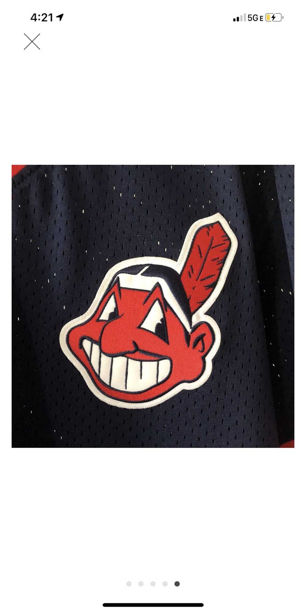 Mitchell & Ness Indians baseball jersey Mitchell … - image 3