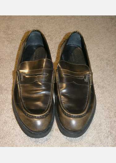 Gucci Dark Chestnut Leather Penny Loafers Script 2