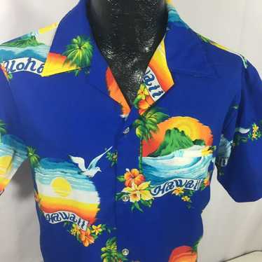 Other Vintage 80's Shoreline Hawaii Men Blue Hawa… - image 1