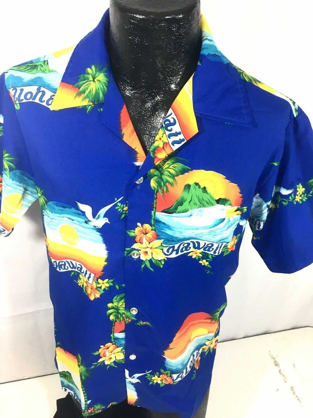 Other Vintage 80's Shoreline Hawaii Men Blue Hawa… - image 5