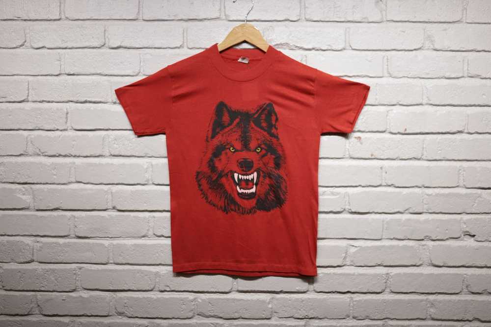 90s the wolfpack wolf tee shirt size small - image 2