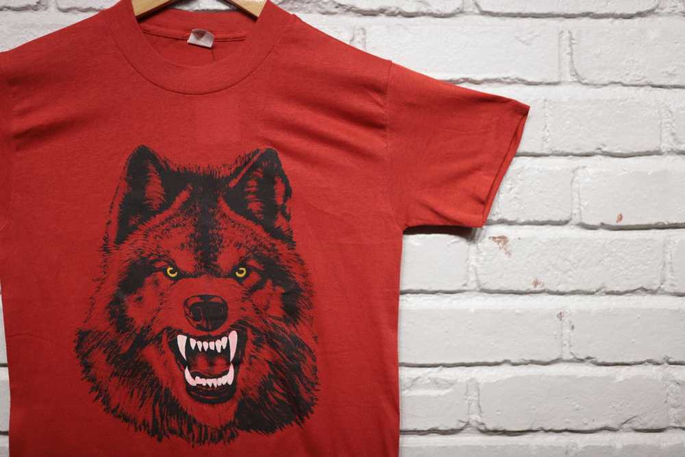 90s the wolfpack wolf tee shirt size small - image 7