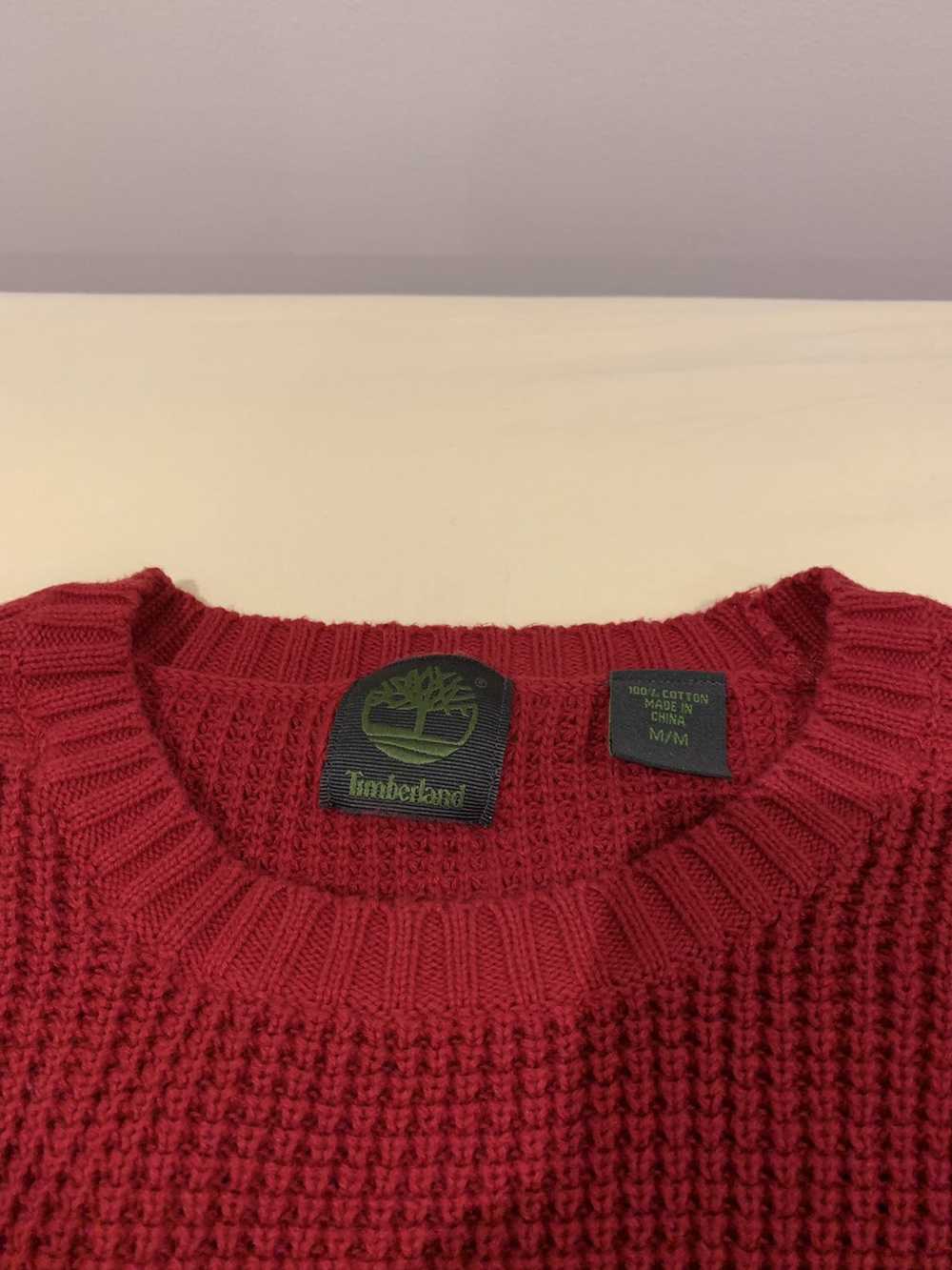 Timberland Timberland Red Waffle Knit Sweater M - image 2