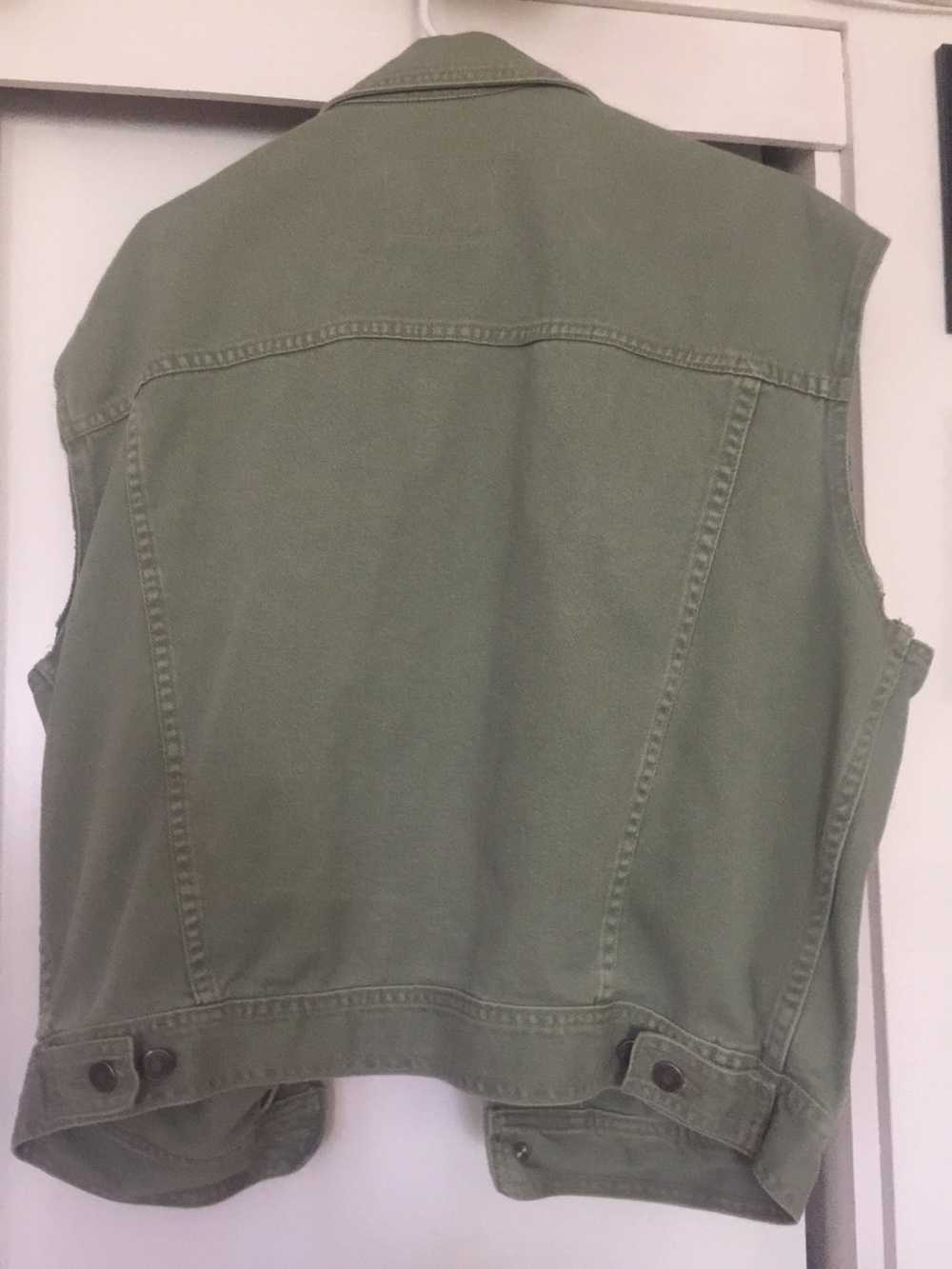 Gap Vintage Gap Sleeveless Denim Jacket Green - image 3