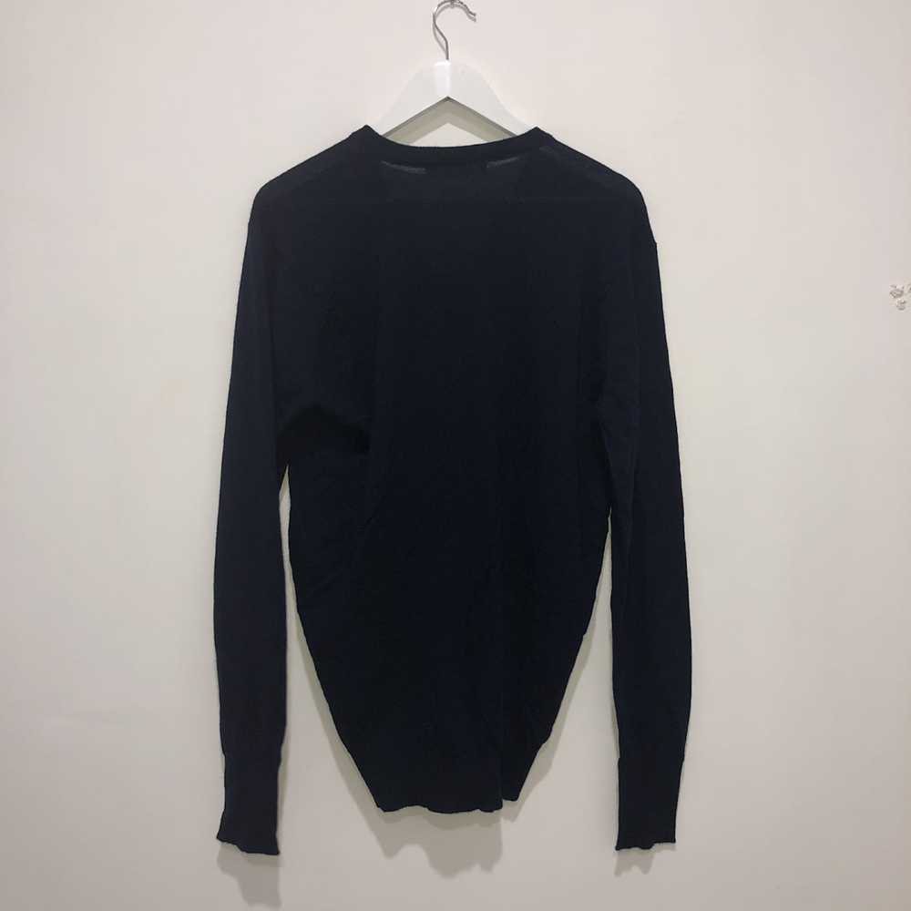 John Smedley Black V-neck Wool Sweater - image 2