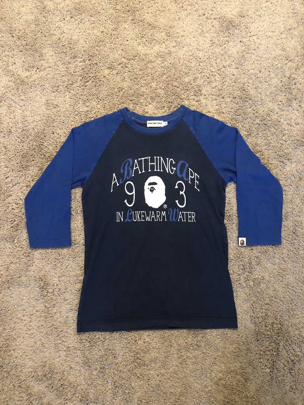 Japanese New BAPE A Bathing Ape Baseball Uniform Tshirt Men Woman Summer  Breathable Movement Light Blue Stripe Suit T shirt