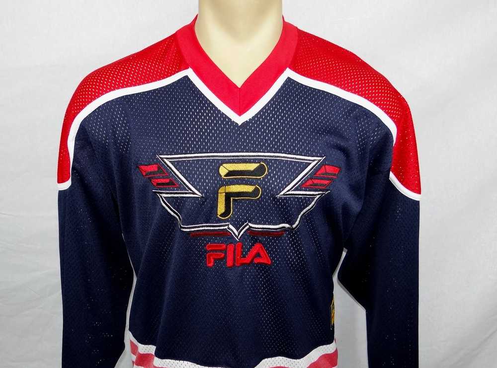 Fila × Jersey × Vintage Vtg FILA Sport navy blue … - image 2