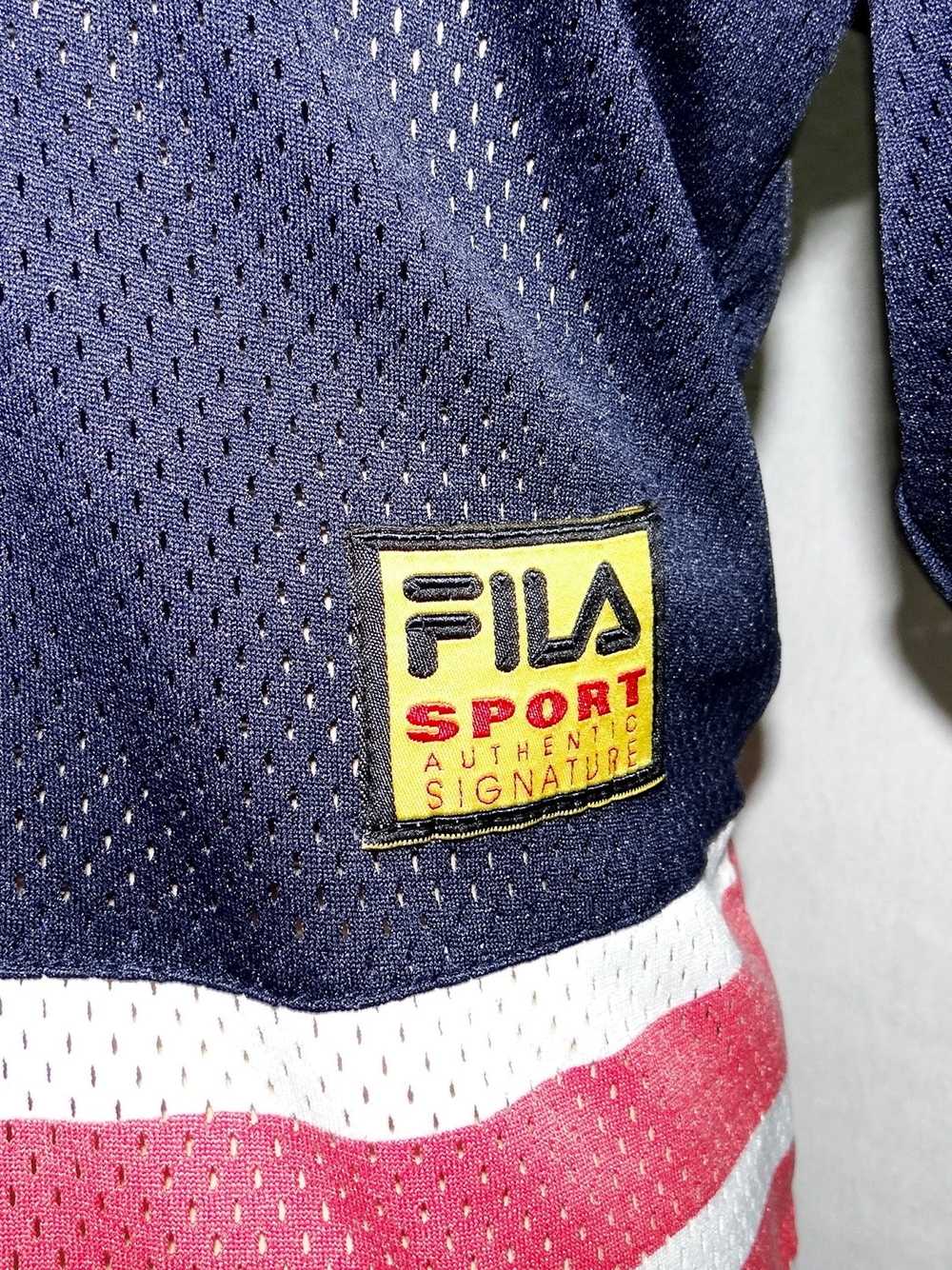 Fila × Jersey × Vintage Vtg FILA Sport navy blue … - image 4