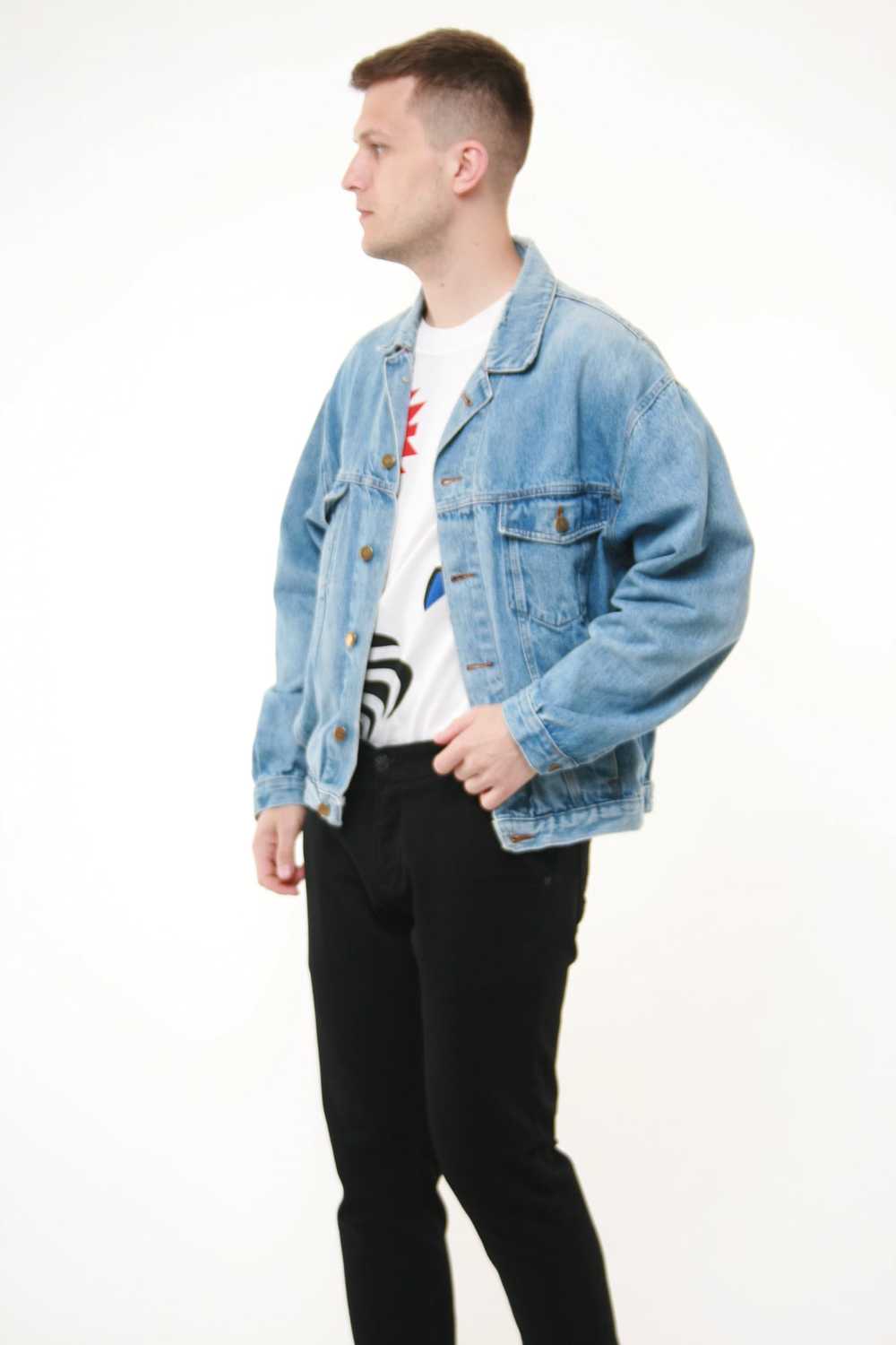 Other 90s Vintage Rare Denim Oldschool Jacket 143… - image 4