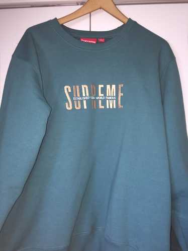 Supreme World Famous Crewneck Dark Teal