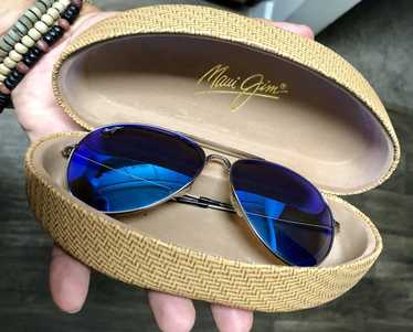 Maui Jim MAVERICKS MJ 264-17Silver Aviator Sunglasses buying Blue Polarized Lenses 61mm