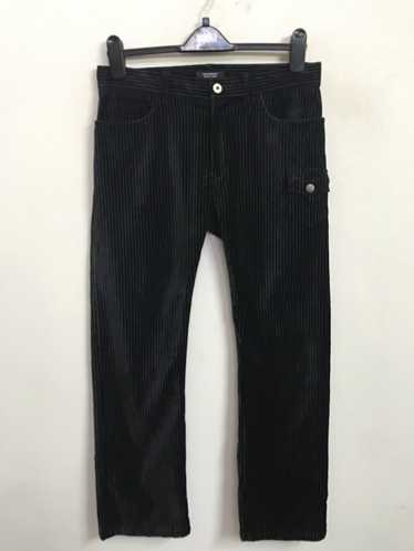 BURBERRY BLACK LABEL Striped Woven Tapered Pants (Trousers) Navy 42L