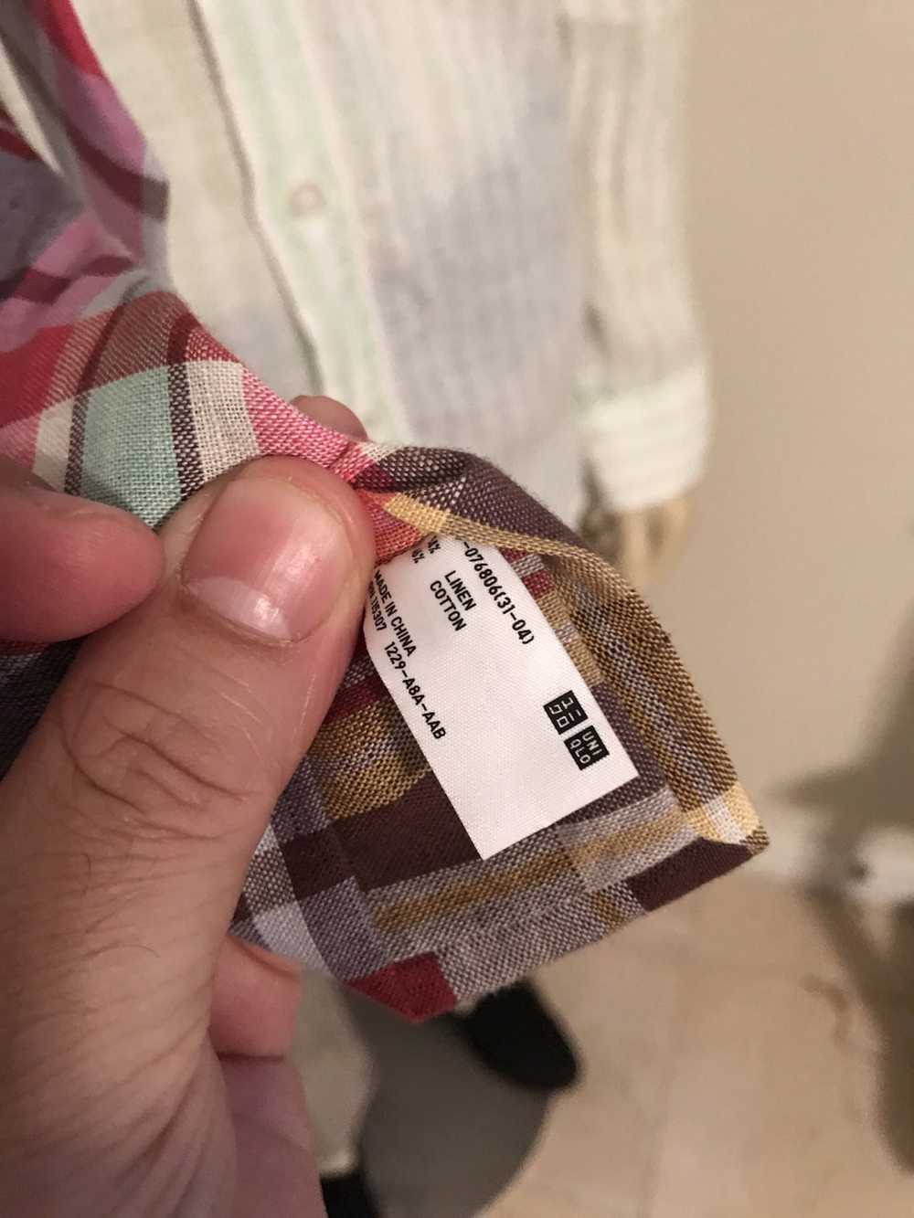 Uniqlo Cotton/Linen Skinny Plaid Tie - image 2