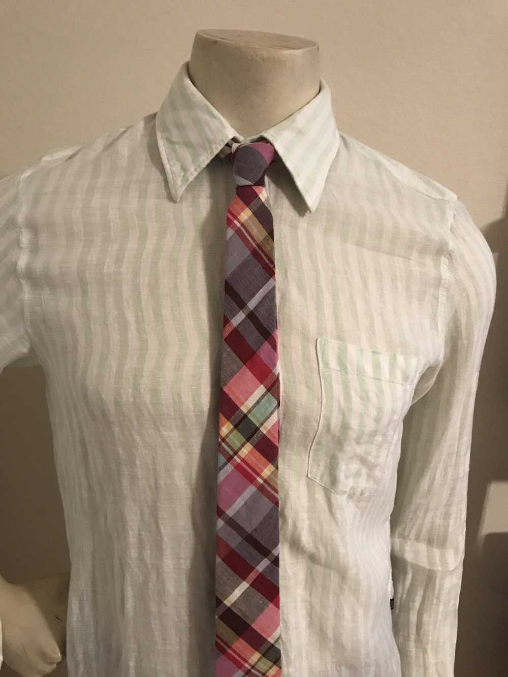 Uniqlo Cotton/Linen Skinny Plaid Tie - image 5