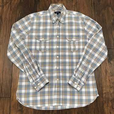 Gant GANT Glen Plaid Button Down Cotton Shirt Blue