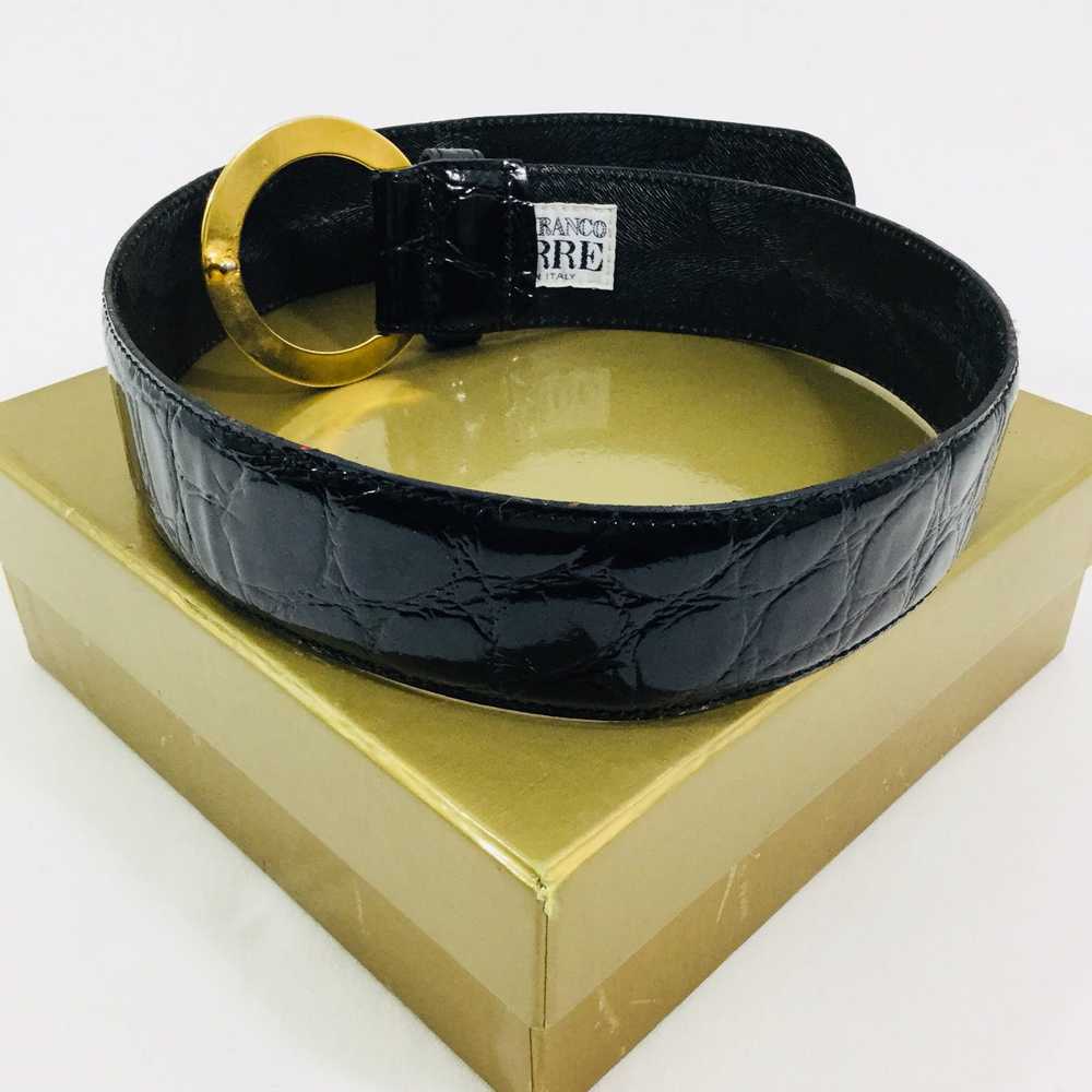 Gianfranco Ferre GFF Black Leather Belt Sz 66 Mad… - image 3