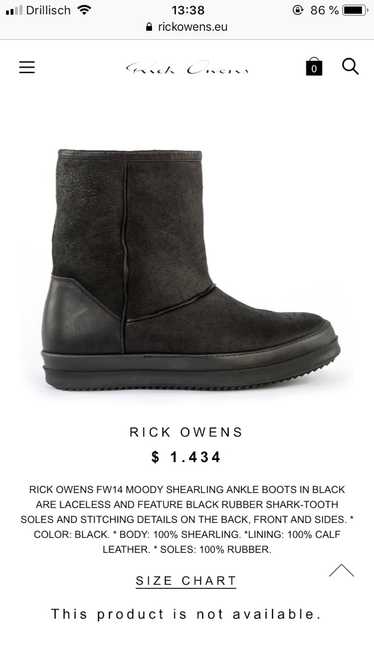 Rick Owens Moody Shearling Ankles Boots Retail 145