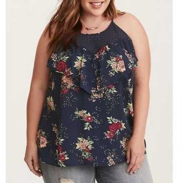 Other Torrid Wmens 0X Navy Blue Floral Print Chal… - image 1