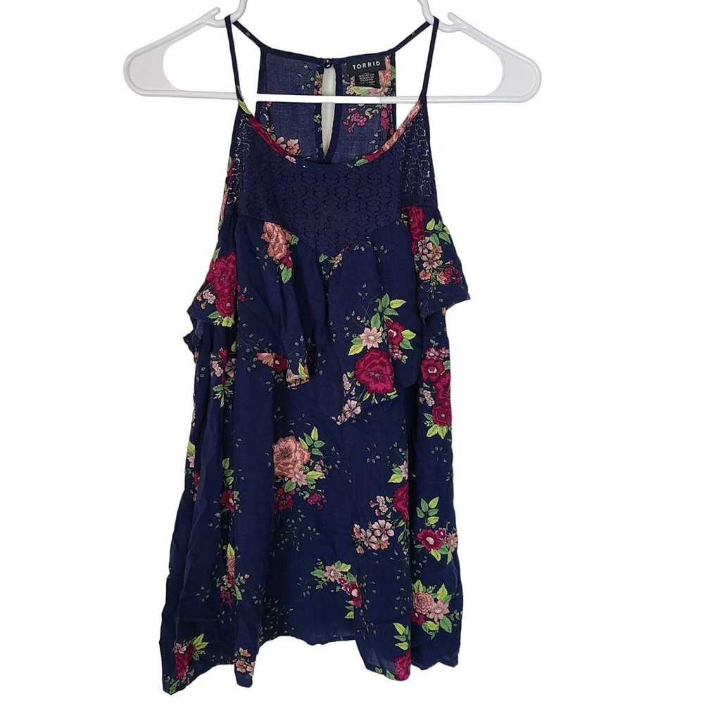 Other Torrid Wmens 0X Navy Blue Floral Print Chal… - image 2