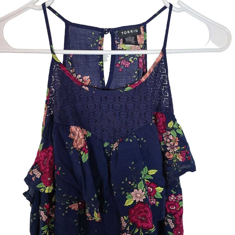 Other Torrid Wmens 0X Navy Blue Floral Print Challis … - Gem