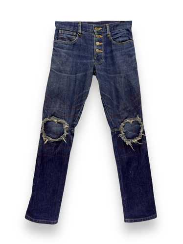 Vintage Christopher Nemeth Blue Denim Patchwork Jeans Front -  Norway