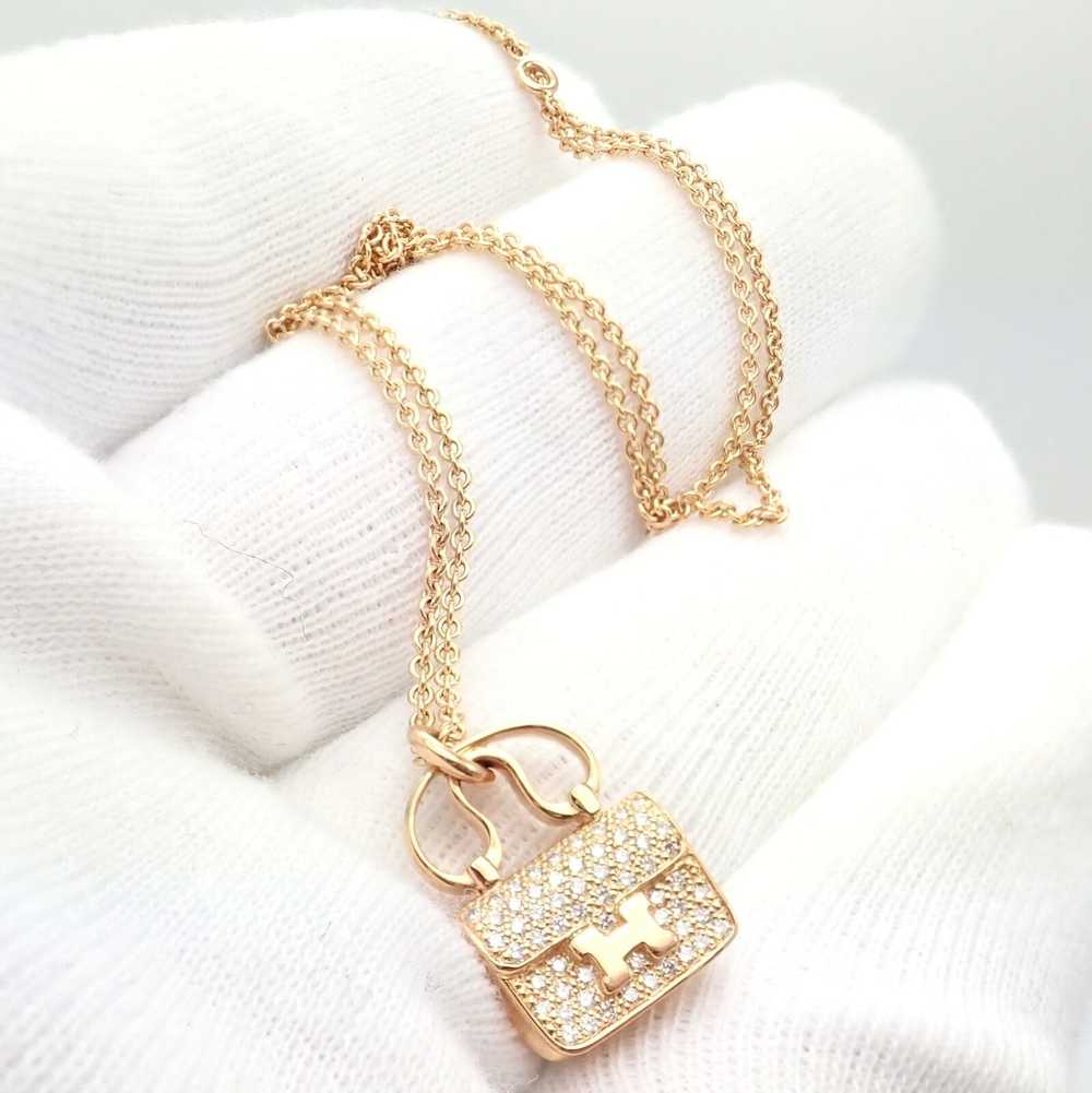 Hermes 18k Rose Gold Diamond Constance Amulette P… - image 2