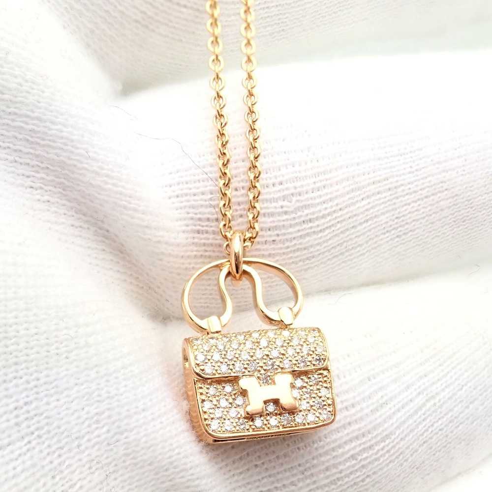 Hermes 18k Rose Gold Diamond Constance Amulette P… - image 3