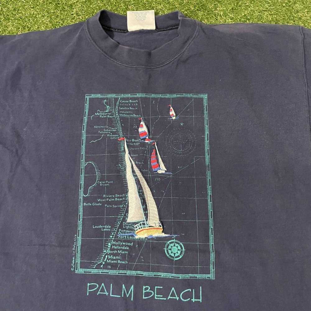 Vintage Vintage 90s Sail Boat T Shirt Palm Tree B… - image 2