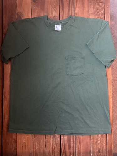 1980s Kelly Green Selvedge Pocket Blank Cotton T-Shirt